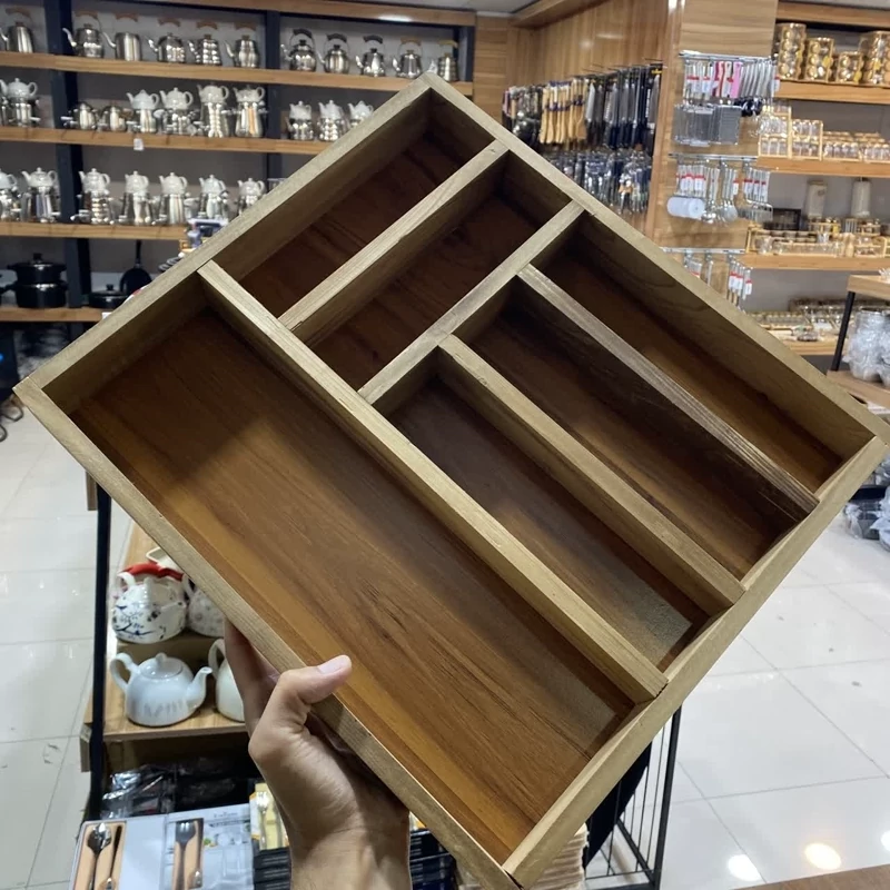 جا قاشقی بامبو 6 خانه مخصوص داخل کشو کابینت