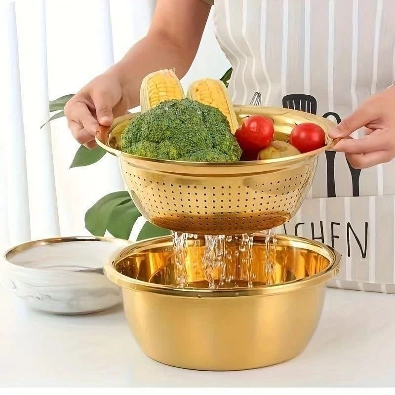 سرویس آبکش و لگن 10 پارچه استیل برند یونیک